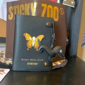 STICKYZOO Black planner with Butterfly design and Dash bag strap